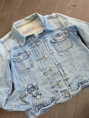 VTG 2006 Gap 1969 Limited Edition Pleated Light Wash Distressed Denim Jacket L